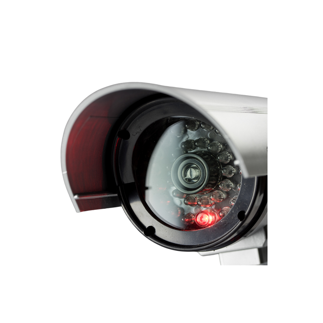 A CCTV security camera with a noticeable red light, part of a CCTV camera system.
