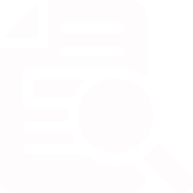 Icon depicting a magnifying glass searching for a document, representing fire safety equipment.