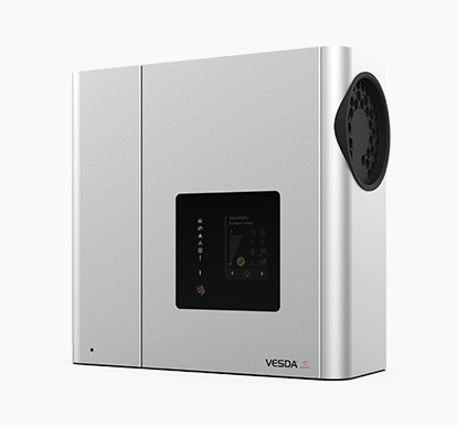 VESDA-E VEA-040-A10 aspirating smoke detector on a white background