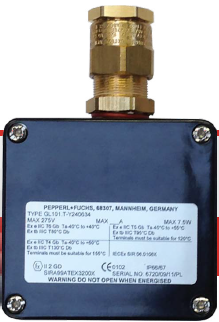A brass-handled valve, gold-plated, labeled 'Signaline UCB-Ex', showcasing its elegant design and functionality.